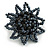 35mm D/Dark Grey/Hematite Glass and Acrylic Bead Sunflower Stretch Ring - Size S - view 6