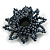 35mm D/Dark Grey/Hematite Glass and Acrylic Bead Sunflower Stretch Ring - Size S - view 7