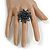 35mm D/Dark Grey/Hematite Glass and Acrylic Bead Sunflower Stretch Ring - Size S - view 4