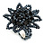 35mm D/Dark Grey/Hematite Glass and Acrylic Bead Sunflower Stretch Ring - Size S - view 5
