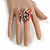35mm D/Acrylic and Multicoloured Glass Bead Sunflower Stretch Ring - Size M - view 3