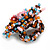 45mm Pink/Orange/Blue/Black Glass and Sequin Star Flex Ring/Size M - view 5