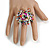 45mm Multicoloured Glass and Sequin Star Flex Ring/ Size M - view 3