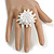 45mm D White Glass and Sequin Star Flex Ring/Size M - view 4