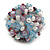 20mm D/Blue/White/Lavender Glass and Acrylic Bead Button-shaped Flex Ring - Size S/M - view 2