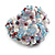 20mm D/Blue/White/Lavender Glass and Acrylic Bead Button-shaped Flex Ring - Size S/M - view 4