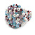 20mm D/Blue/White/Lavender Glass and Acrylic Bead Button-shaped Flex Ring - Size S/M - view 5