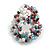 20mm D/Blue/White/Lavender Glass and Acrylic Bead Button-shaped Flex Ring - Size S/M - view 6