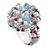 20mm D/Blue/White/Lavender Glass and Acrylic Bead Button-shaped Flex Ring - Size S/M - view 7