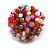 20mm D/Glass and Acrylic Bead Button-shaped Flex Ring (Multi) - Size S/M - view 4