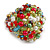 20mm D/Glass and Acrylic Bead Button-shaped Flex Ring (Multicoloured) - Size S/M - view 5
