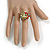 20mm D/Glass and Acrylic Bead Button-shaped Flex Ring (Multicoloured) - Size S/M - view 3
