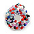20mm D/Multicoloured Glass and Acrylic Bead Button-shaped Flex Ring - Size S/M - view 6