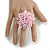 45mm Diameter Pastel Pink Glass Bead Flower Stretch Ring/Size M/L - view 3