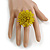 45mm Diameter Canary Yellow Glass Bead Flower Stretch Ring/ Size S/M - view 3