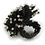 45mm Diameter Black/Transparent Glass Bead Flower Stretch Ring/Size M - view 5