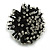 45mm Diameter Black/Transparent Glass Bead Flower Stretch Ring/Size M - view 6