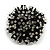 45mm Diameter Black/Transparent Glass Bead Flower Stretch Ring/Size M - view 8
