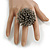 45mm Diameter Hematite Grey Glass Bead Flower Stretch Ring/ Size M - view 3