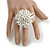 45mm Diameter White Glass Bead Flower Stretch Ring/ Size M - view 3