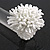 45mm Diameter White Glass Bead Flower Stretch Ring/ Size M - view 5