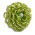 Shiny Lime Green Glass Bead Flower Stretch Ring/ 40mm Diameter - view 4