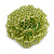 Shiny Lime Green Glass Bead Flower Stretch Ring/ 40mm Diameter - view 5