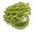 Shiny Lime Green Glass Bead Flower Stretch Ring/ 40mm Diameter - view 6