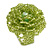 Shiny Lime Green Glass Bead Flower Stretch Ring/ 40mm Diameter - view 1