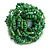 40mm Diameter/Green Shades Glass Bead Layered Flower Flex Ring/ Size L - view 7