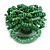 40mm Diameter/Green Shades Glass Bead Layered Flower Flex Ring/ Size L - view 5