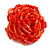 40mm Diameter/Carrot Red/Orange Glass Bead Layered Flower Flex Ring/ Size S - view 4