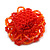 40mm Diameter/Carrot Red/Orange Glass Bead Layered Flower Flex Ring/ Size S - view 5