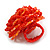 40mm Diameter/Carrot Red/Orange Glass Bead Layered Flower Flex Ring/ Size S - view 6