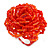 40mm Diameter/Carrot Red/Orange Glass Bead Layered Flower Flex Ring/ Size S - view 7