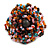 35mm Diameter/Multicoloured Glass Bead Layered Flower Flex Ring/ Size M - view 2