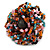 35mm Diameter/Multicoloured Glass Bead Layered Flower Flex Ring/ Size M - view 5