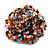 35mm Diameter/Multicoloured Glass Bead Layered Flower Flex Ring/ Size M - view 6
