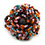 35mm Diameter/Multicoloured Glass Bead Layered Flower Flex Ring/ Size M - view 8