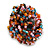 35mm Diameter/Multicoloured Glass Bead Layered Flower Flex Ring/ Size M - view 9
