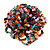 35mm Diameter/Multicoloured Glass Bead Layered Flower Flex Ring/ Size M - view 4