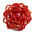 Brick Red Glass Bead Flower Stretch Ring/ 40mm Diameter - view 2