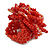 Brick Red Glass Bead Flower Stretch Ring/ 40mm Diameter - view 4