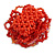 Brick Red Glass Bead Flower Stretch Ring/ 40mm Diameter - view 5