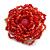 Brick Red Glass Bead Flower Stretch Ring/ 40mm Diameter - view 6