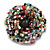 40mm Diameter/Multicoloured Glass Bead Layered Flower Flex Ring/ Size M/L - view 2