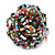 40mm Diameter/Multicoloured Glass Bead Layered Flower Flex Ring/ Size M/L - view 4