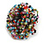 40mm Diameter/Multicoloured Glass Bead Layered Flower Flex Ring/ Size M/L - view 5