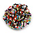 40mm Diameter/Multicoloured Glass Bead Layered Flower Flex Ring/ Size M/L - view 6