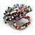 40mm Diameter/Multicoloured Glass Bead Layered Flower Flex Ring/ Size M/L - view 7